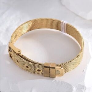Gold Plated Stainless Steel Belt Bracelet